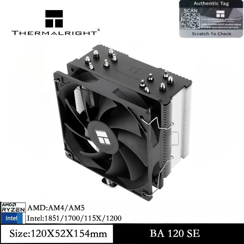 Thermalright Burst Assassin 120 SE Вентилятор для процессора Кулер 6 тепловых трубок Радиатор Кулер для AM4 AM5 Intel LGA 1851/1700/115X/1200 Thermalright Burst Assassin 120 SE Вентилятор для процессора Кулер 6 тепловых трубок Радиатор Кулер для AM4 AM5 Intel LGA 1851/1700/115X/1200