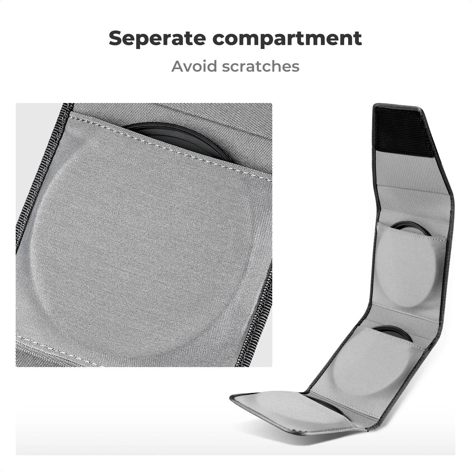 K & F Concept 2 팩 렌즈 필터 케이스, 카메라 필터용 필터 지갑 가방, 82mm 거치대 파우치, UV ND CPL 필터 케이스