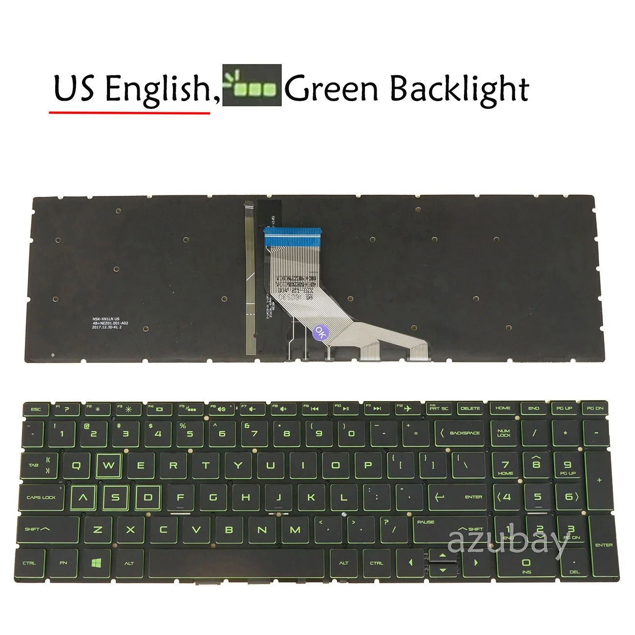 

US UI Keyboard for HP 15-cx 15- cx0100tx 16-A0000 17-CD0000 17-cd2000 15-dk0000 15-dk1000 15-ec0000 15Z-EC000 Green Backlit