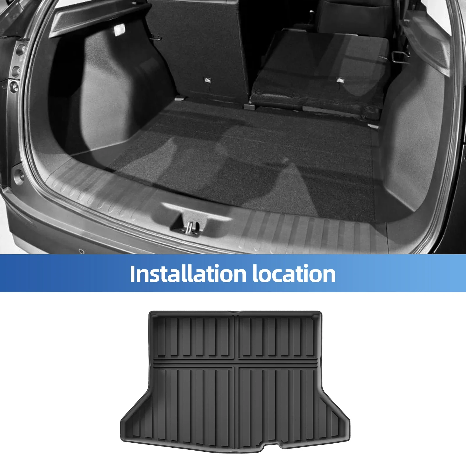 LUCKEASY for Honda WR-V WRV 2025 Car Floor Mats TPE Waterproof Wear-resistant Cargo Liner Trunk Mat Right Rudder Car Accessories