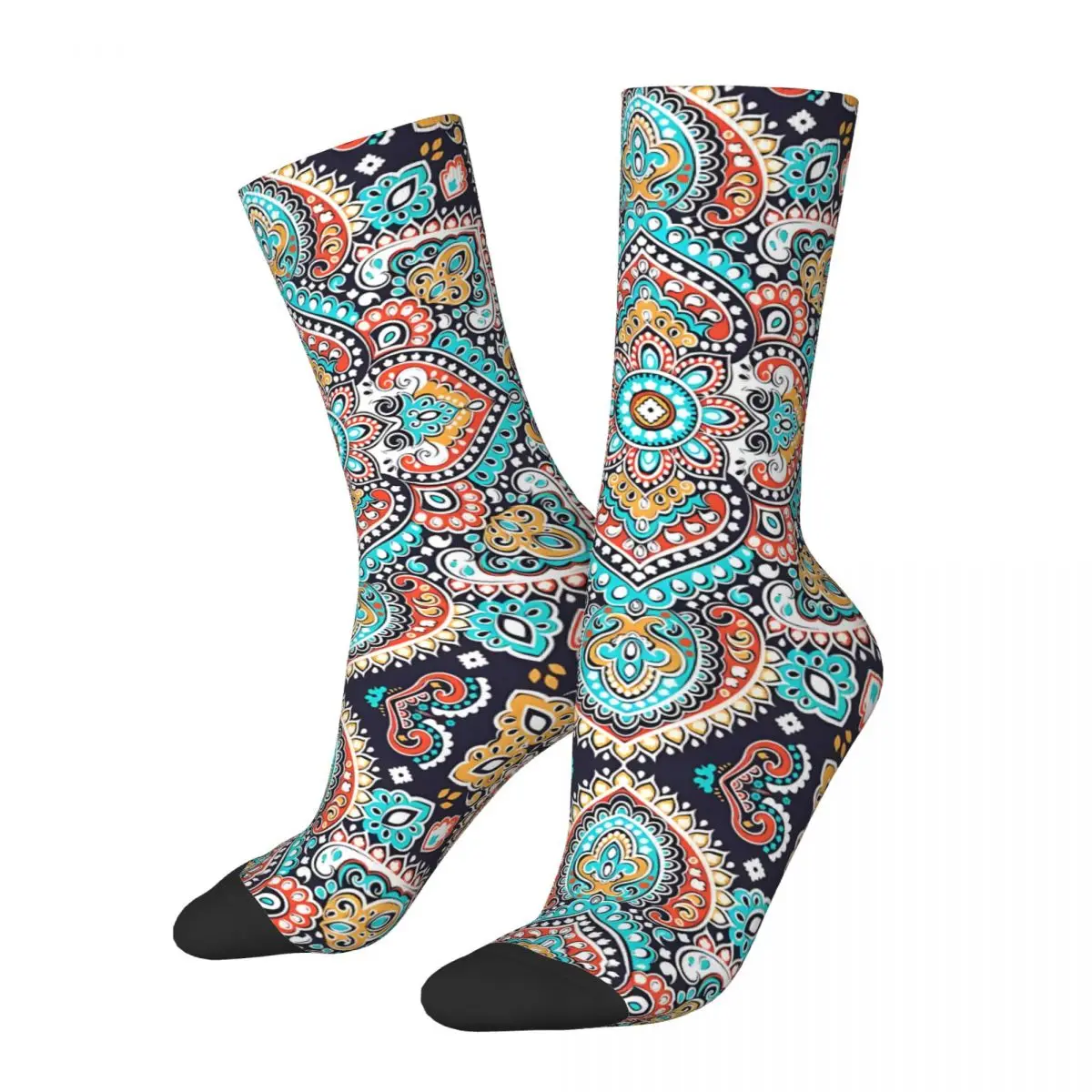 Crazy compression Mandala Pattern Tapestry Sock for Men Harajuku Quality Pattern Crew Sock Novelty