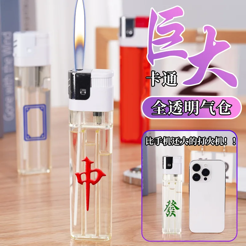 New White Jumbo Oversized Butane Gas Lighter Creative Large Capacity Lengthened Cigarette Accessories Tools Men's Gift