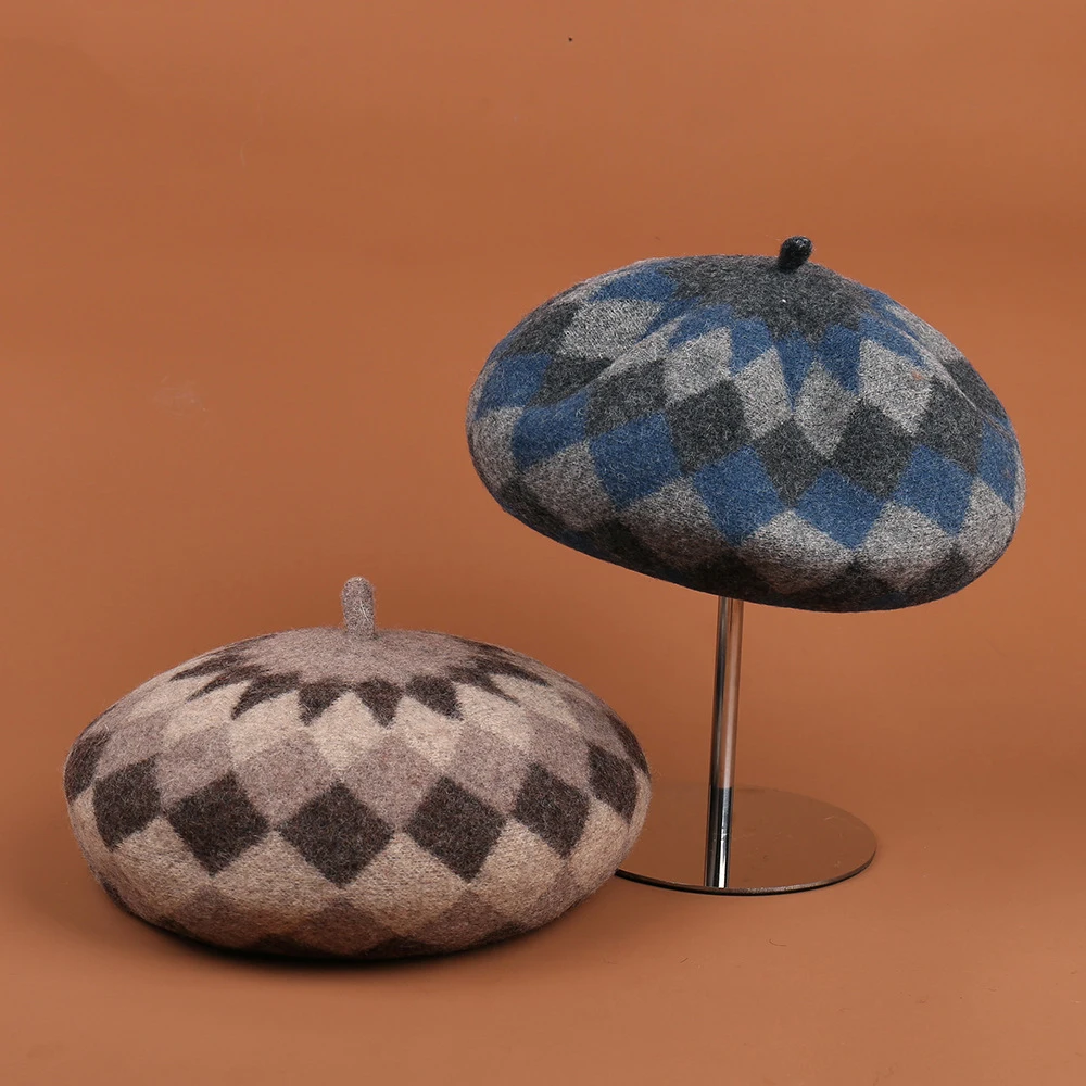 Beret Women Winter Wool Felt Hat Warm Accessory For Autumn Outdoors Sports Cold Weather