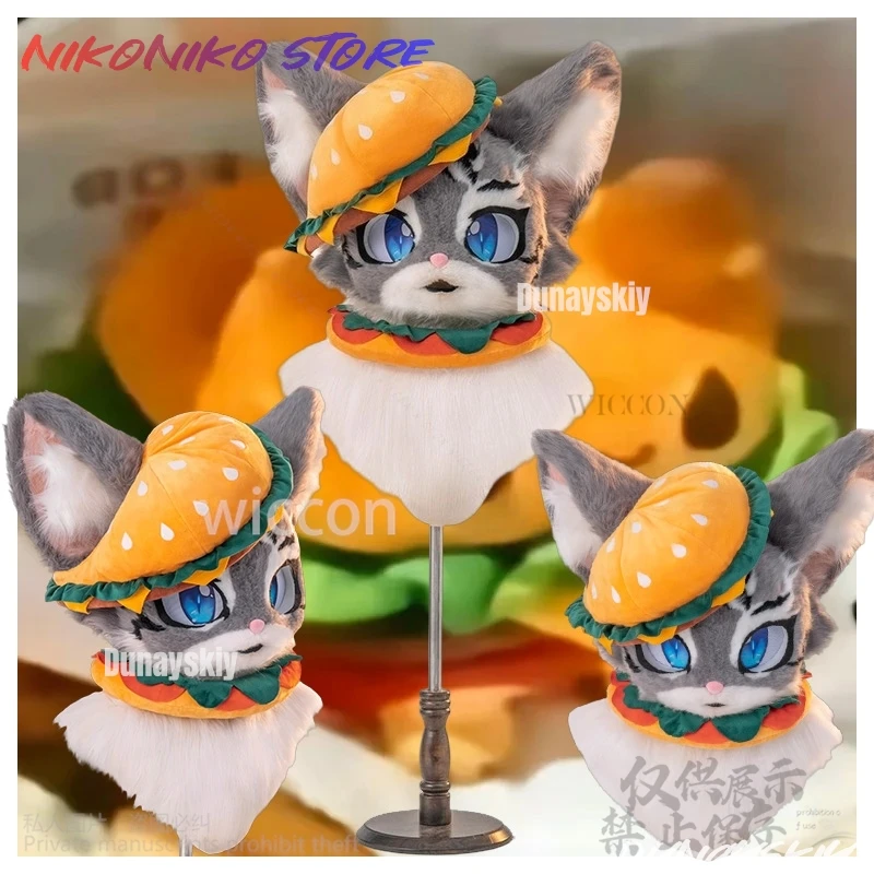 الحيوان Kawaii برغر Cutecore كوسبفري فروي Furrsuit أغطية الرأس زي لطيف قبعة وشاح الحلو موضة أنيمي موحدة كوس كوسفوف
