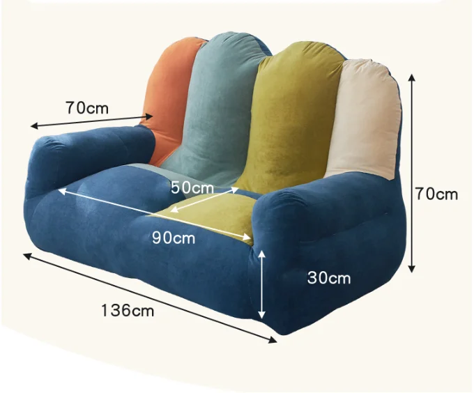 Großhandel Regenbogen modernen Samt Sofa Stuhl nach Hause Wohnzimmer Schlafzimmer Sessel faul Sofa Freizeit stühle Kinder Freizeit