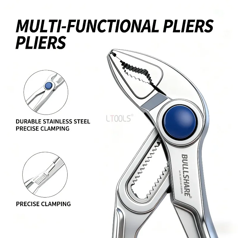 Alicates Multifuncionales para Bomba de Agua, Grado Industrial, 5 Pulgadas, Llave Ajustable para Tuberías, Herramienta Manual Universal para Mantenimiento e Instalación
