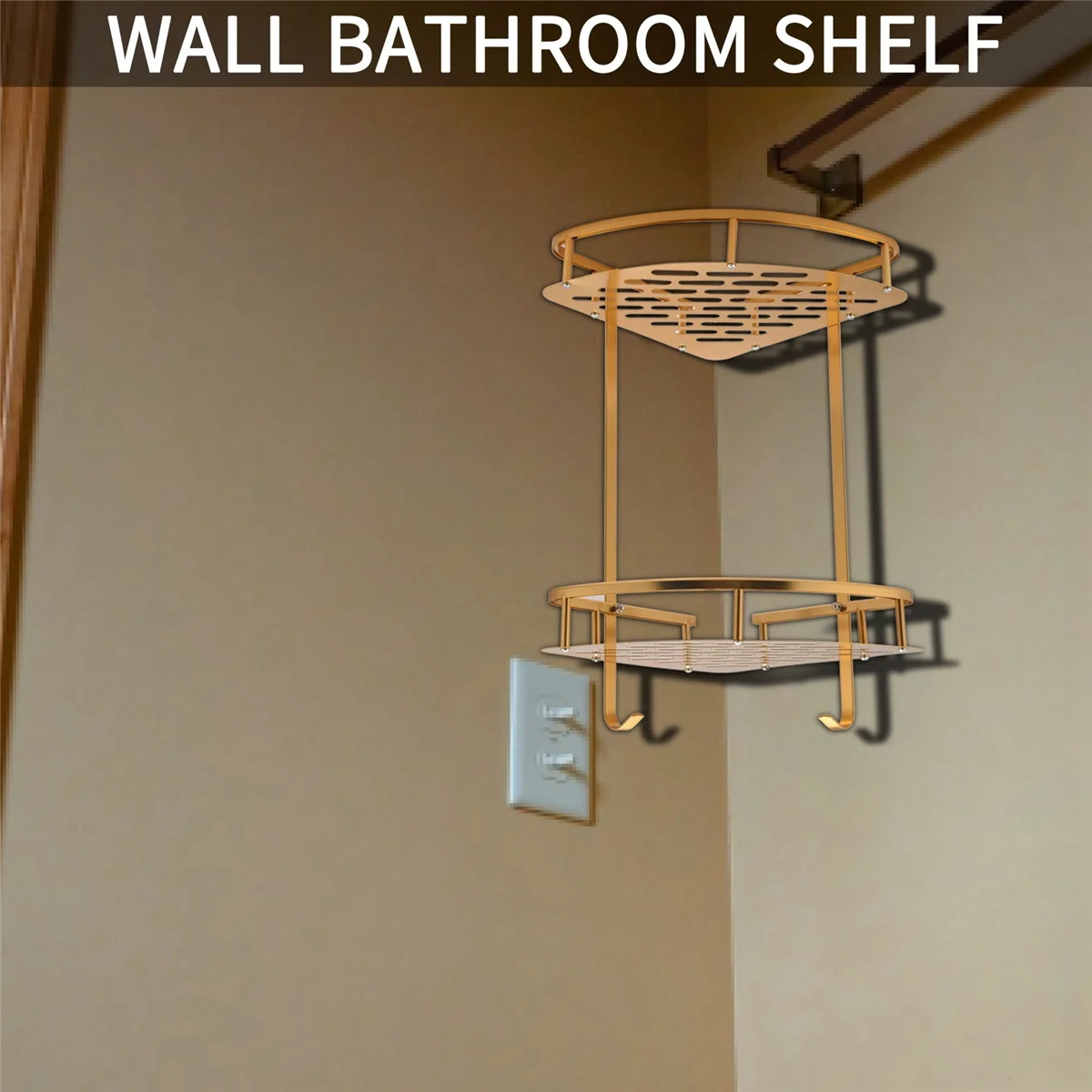 Bathroom Gold Shelf Shower Wall Mounted Corner Basket Shampoo Storage Wall Bathroom Shelf TQ