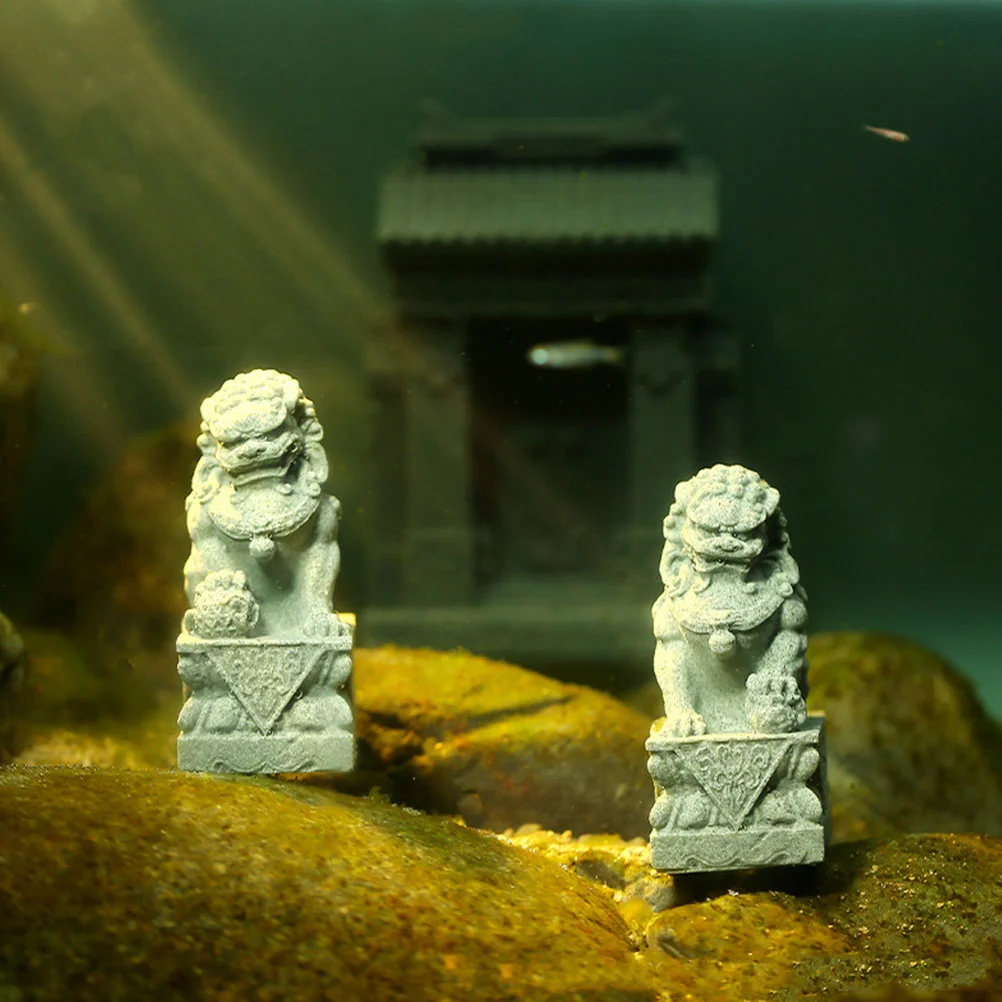 Decorative Ornament Miniature Shape Decors Decorations Wealth Statue Grey Bluestone Sand Fish Tank