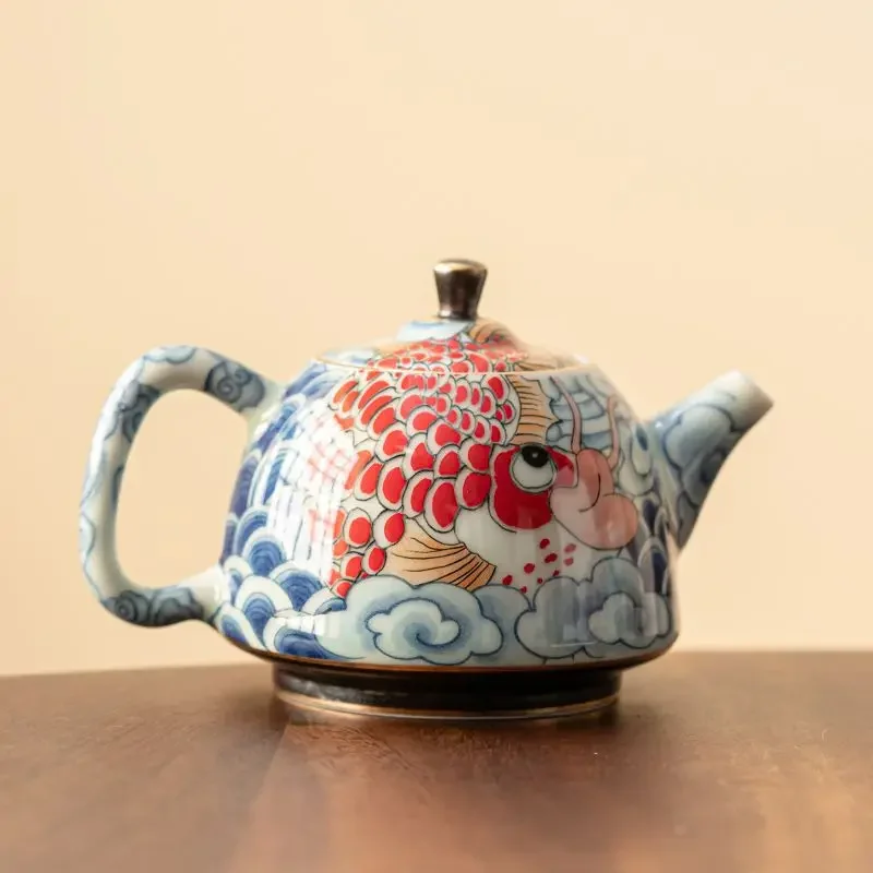 Chinese Underglaze Color Ceramic Teapot Tea Gift Customized Tea Infuser Tea Pot
