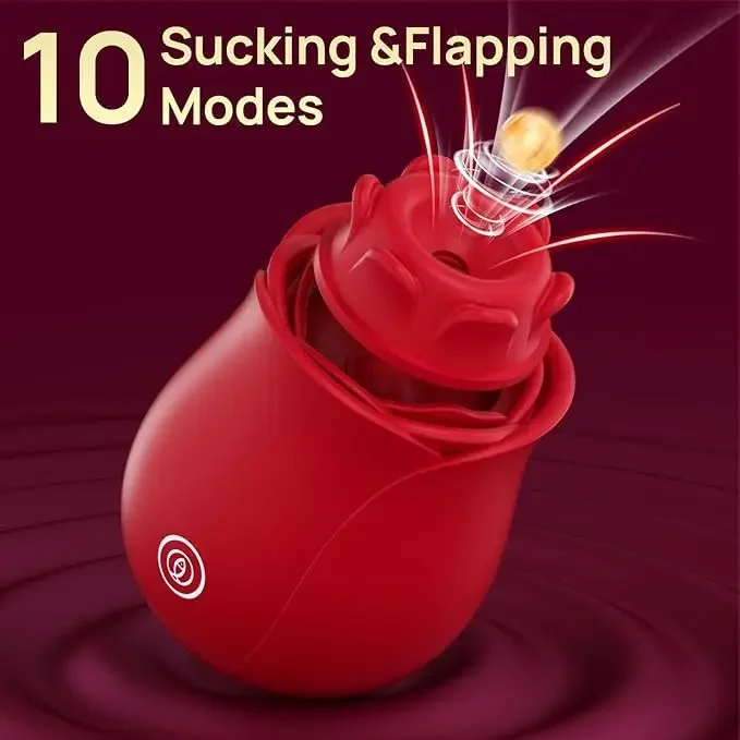 Rose Vibrator for Women 10 Sucking & Flapping Modes Magnetic Rechargeable Waterproof Clit Stimulator Adult Sex Toys for Pleasure view 4