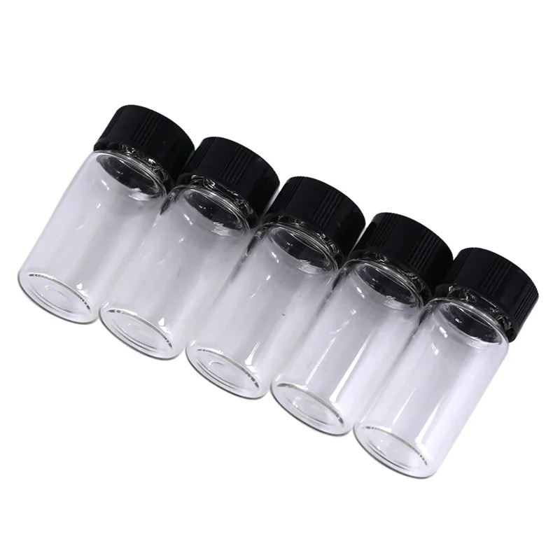 5pcs 5ml small cute lab glass vials bottles clear containers with screw cap