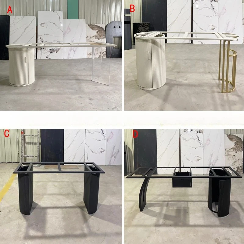 Cream style tea table tea table base marble rock slab dining table legs