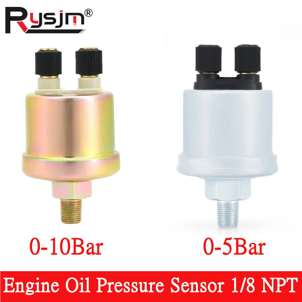 محرك بديل عالمي للسيارة 1/8 NPT تصميم مزدوج النهاية مستشعر ضغط الزيت 0 إلى 10 قضبان 0-5Bar مستشعر الضغط #1