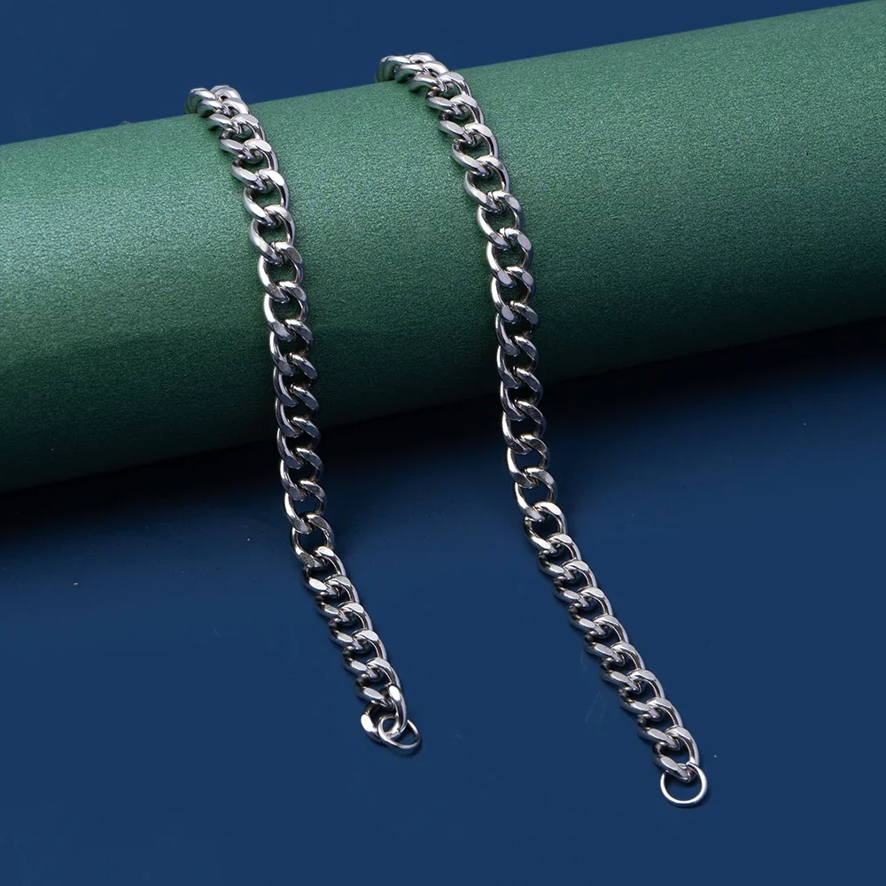 Goldfarbene Kubanische Kette aus Edelstahl, Einfache Basis-Halskette für Männer und Frauen, Hip-Hop-Schmuck, Trendige Accessoires – Detail 11