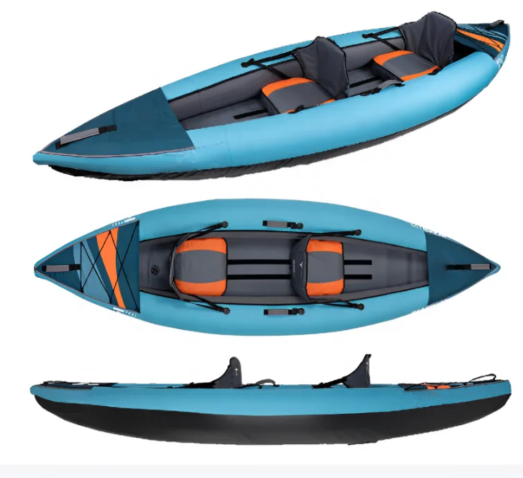 Custom New Design Inflatable Kayak Rubber Boat Fishing Touring Rowing Sightseeing Portable Water Sport Canoe Boat