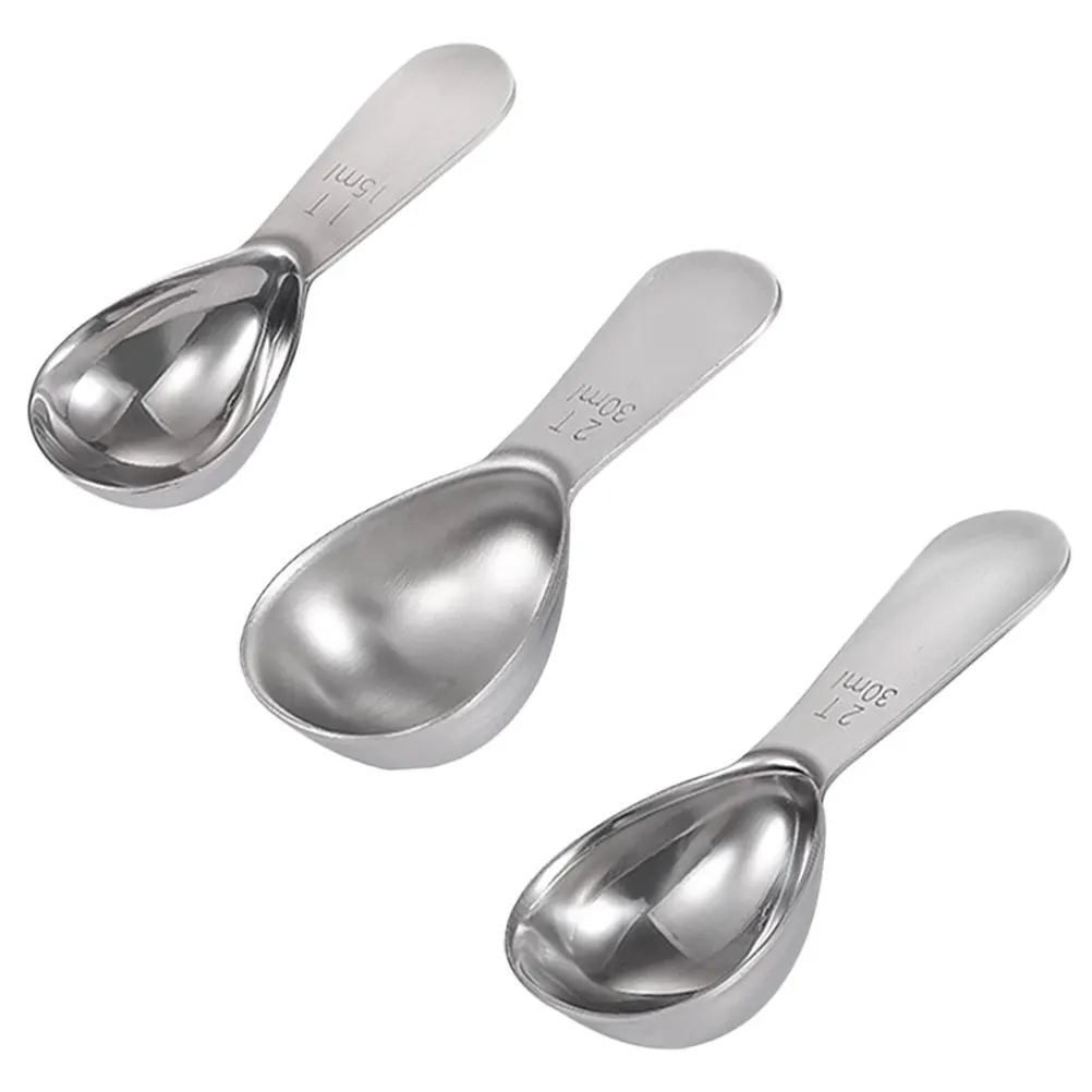 

3 Pcs Measuring Spoon Stainless Steel Kitchen Metal Spoons Ingredients Liquid Baking Seasoning Easy Use Engraved Scale