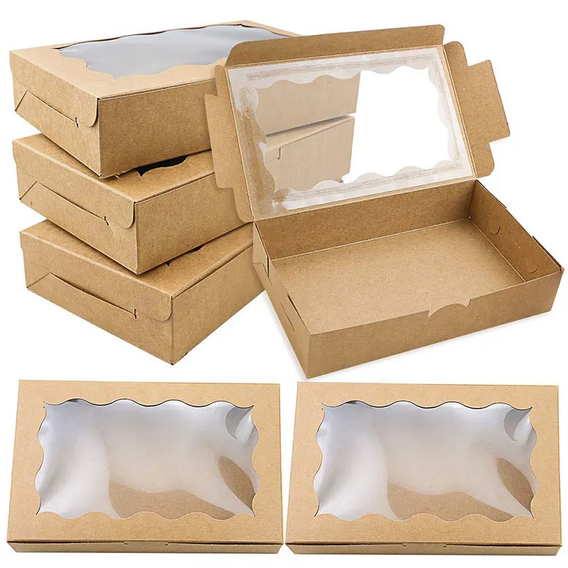 10pcs Cake Boxes With Window Bakery Boxes Pastry Boxes For Cake Pastries Chocolates Cupcakes Birthday Wedding Valentine\'s Day