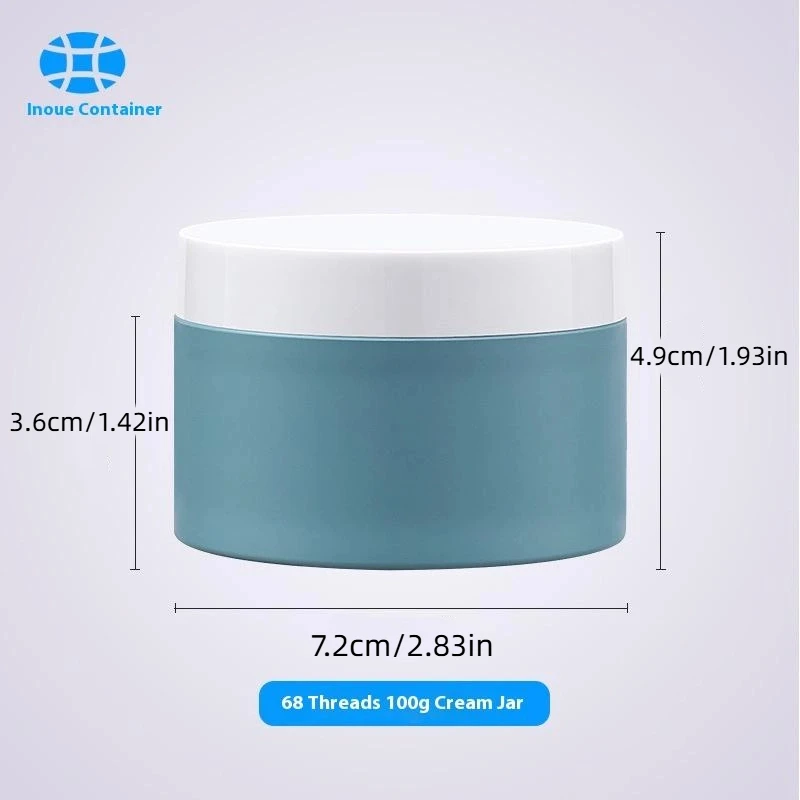 Pot en plastique moulé par Injection bleu 100G, 1/2 pièces, crème pour le visage, récipient cosmétique en plastique épais, bouteille rechargeable, boîtes, étui pour sérum