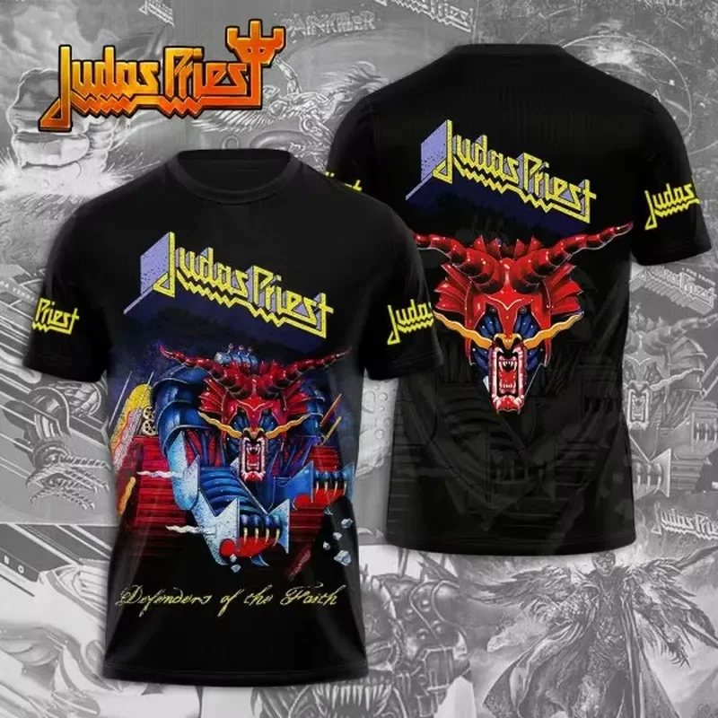 3D Print Judas Priest Heavy Metal Rock Band T Shirt Men Women Fashion Short Sleeve Tops Tees 2026 New Arrival Streetwear