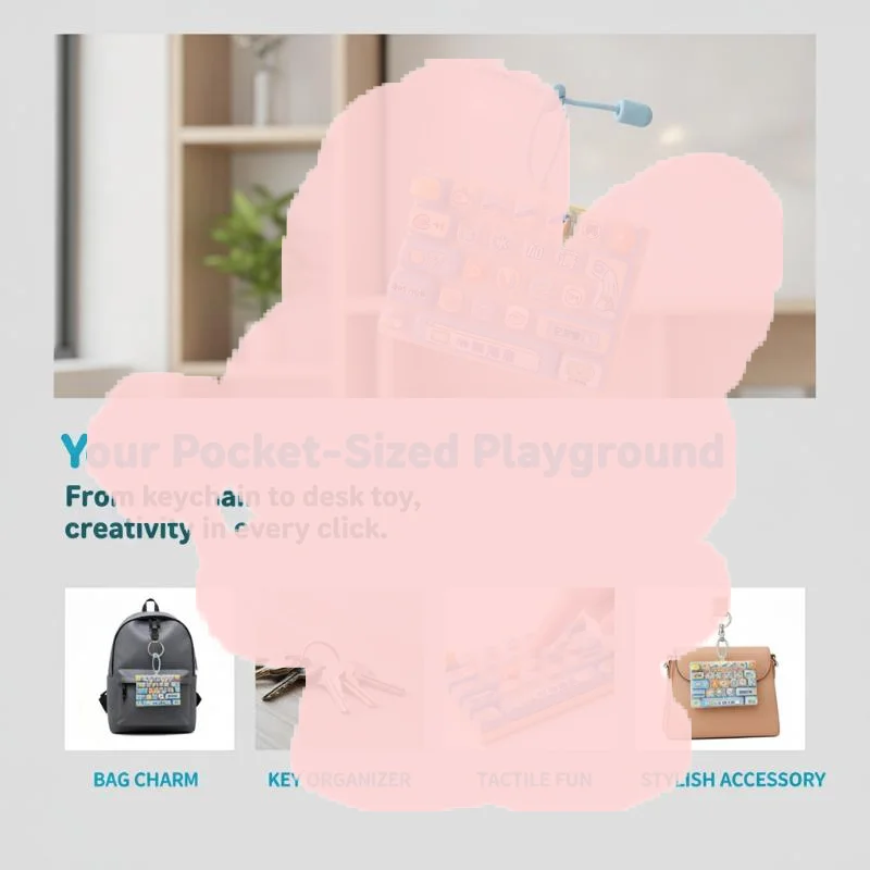 Мини-игрушка для снятия стресса, 26 клавиш, прозрачный пластиковый брелок в виде клавиши клавиатуры, подарок для пар и друзей на каждый день.