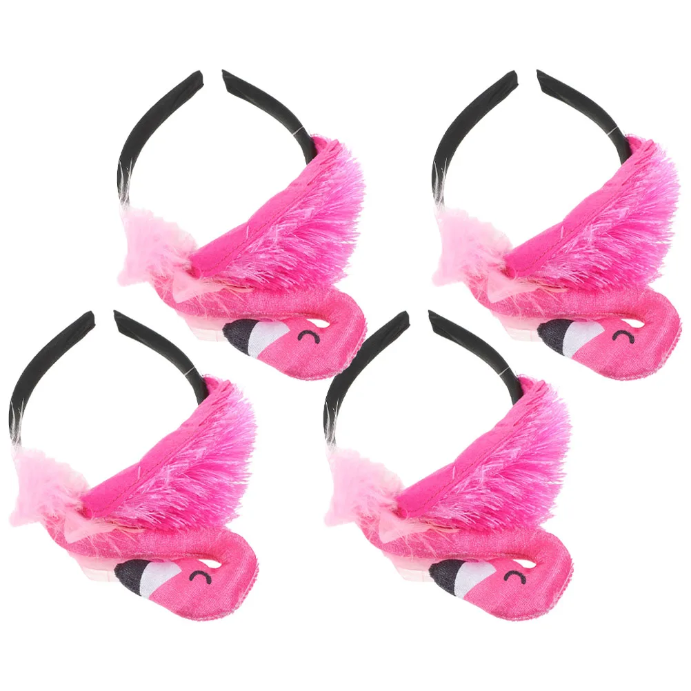 

4Pcs Flamingo Headband Comfortable Decorative Hawaiian Party Hair Accessories Tropical Beach Theme Party for Women