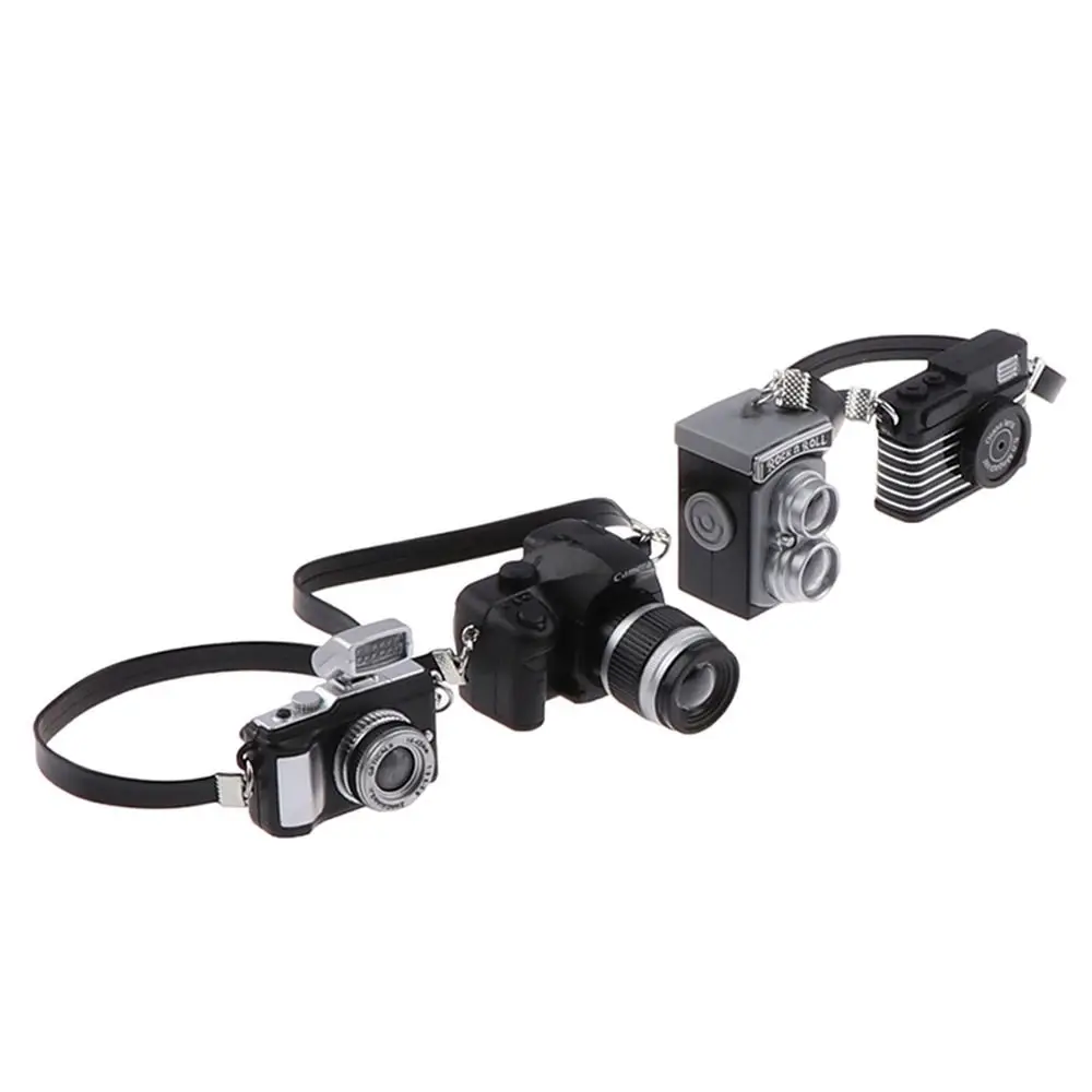Creative Multicolor Dolls Camera Shutter and Flash Plastic Mini Digital Camera with Belt Accessories Miniature Camera 17cm