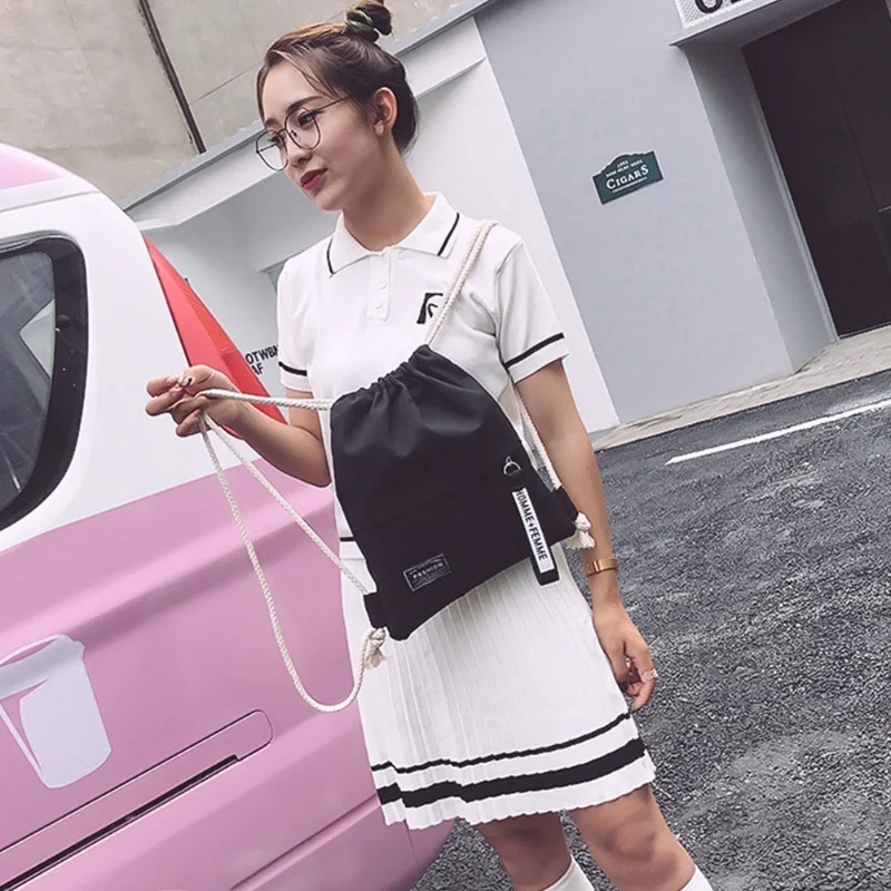 

Спортивная сумка-мешок из холщовой ткани для школы, фитнеса, с застежкой-молнией, для хранения вещей, рюкзак