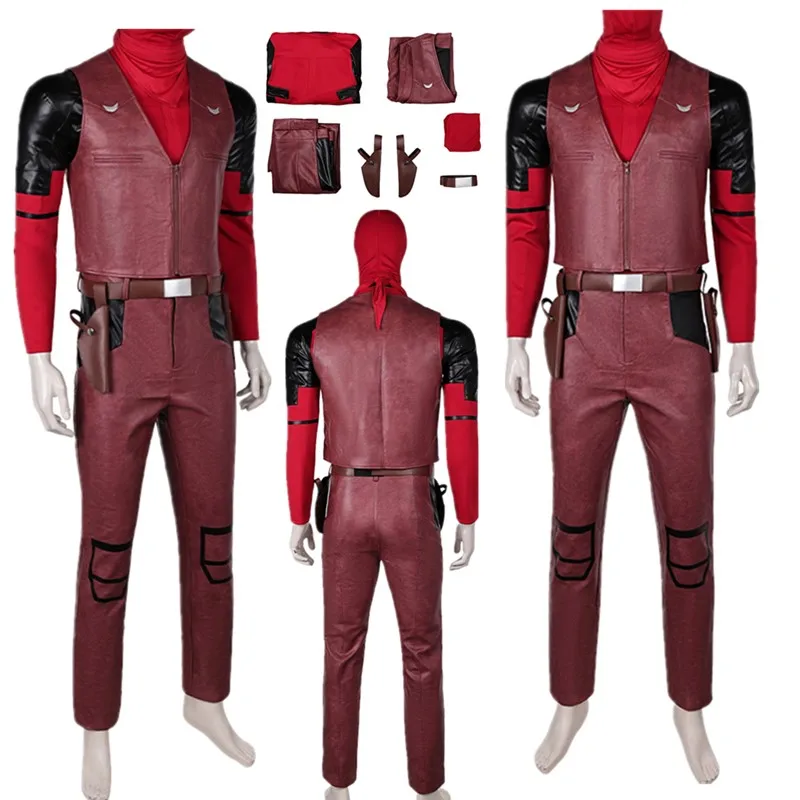 

TV Disguise Death Cosplay Pool Costume Adult Wade Fantasy Wilson Top Vest Pants Belt Outfits Halloween Carnival Party Suit