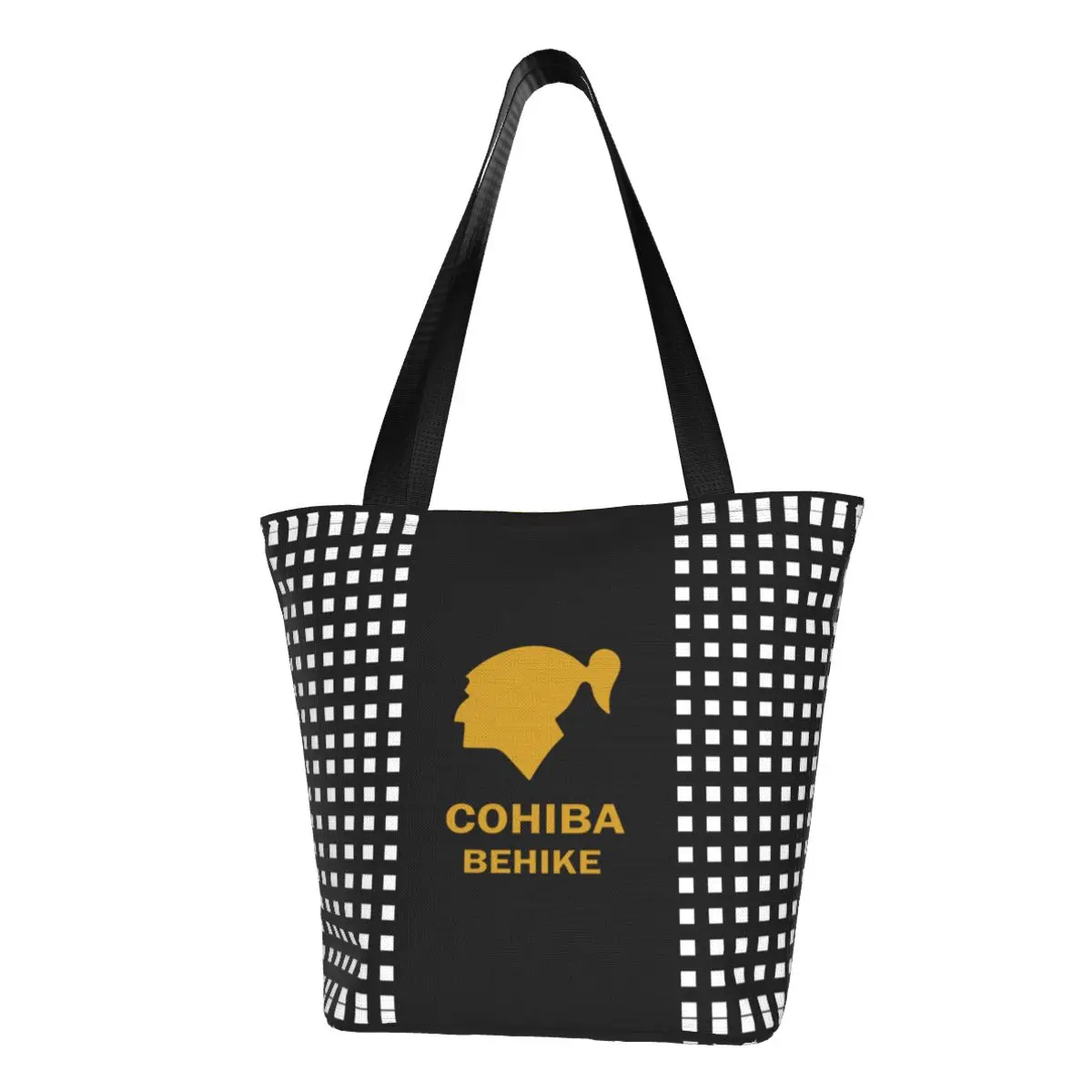 Funny Cuban Cohiba Cigars Shopping Tote Bags Recycling Grocery Canvas Shopper Shoulder Bag