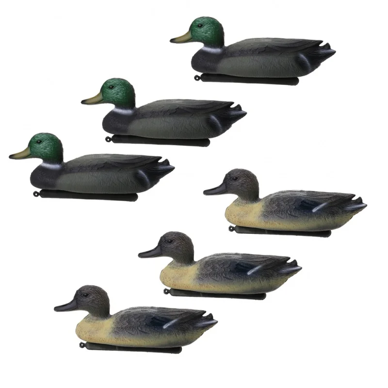 

6PC PE 3D DU DECOY Floating Lure w/ Keel for Outdoor Hunting Fishing HUnting Decoration Accessories
