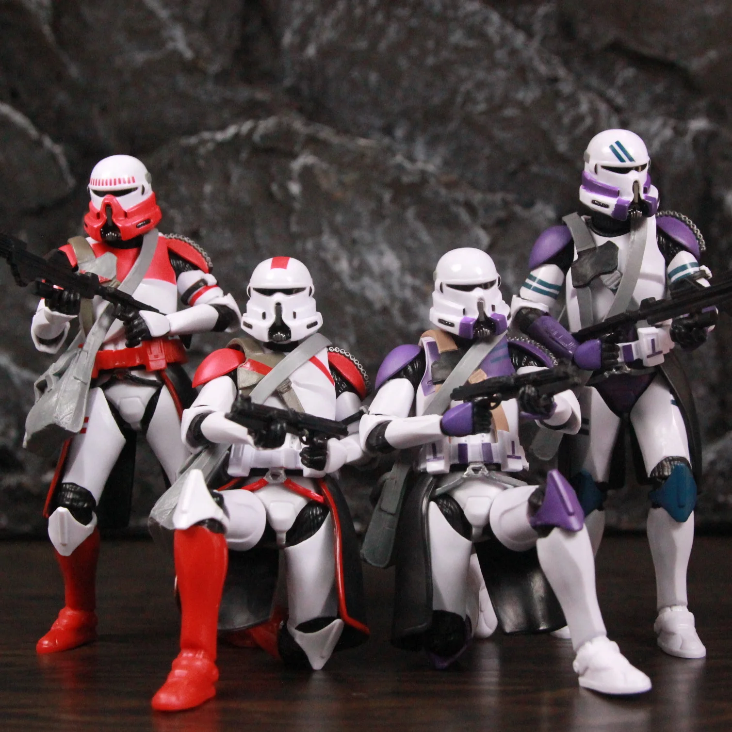 Nouveau corps-Star Wars 187th aéroporté violet choc rouge coruscant aéroporté trooper escadron 6 "figurine poupée modèle Clone jouets