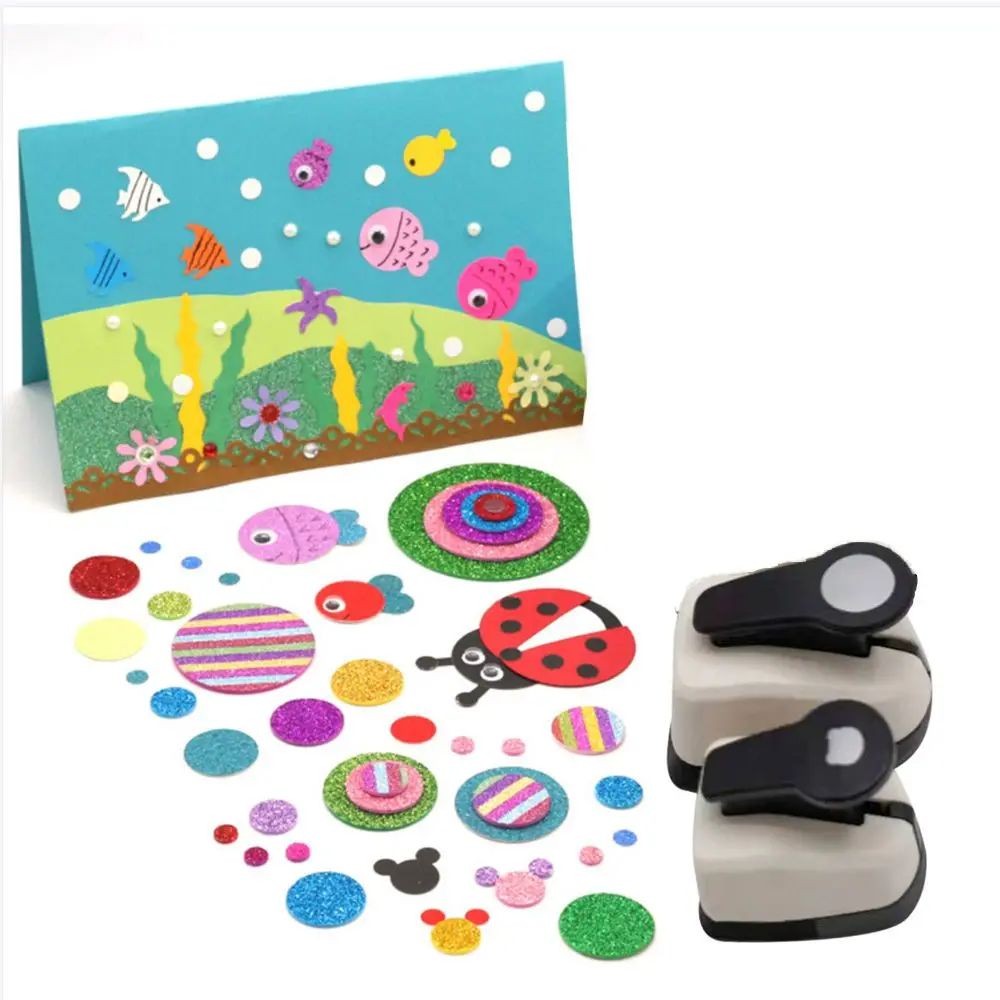 Mini perforatrice de cartes dos pour enfants, poinçons de scrapbooking, coupe-papier, fournitures d'artisanat, fait à la main, exécutif