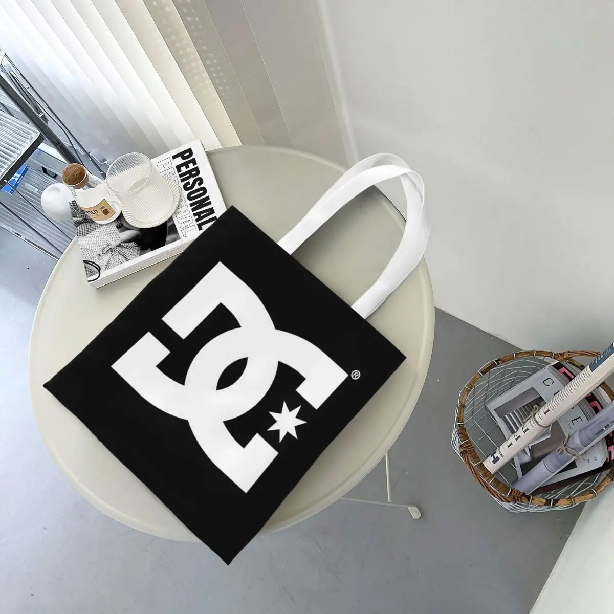 DC Shoe Co Shopping Bags Canvas The Tote Bag Foldable for Women Shoulder Tote Travel Handbag