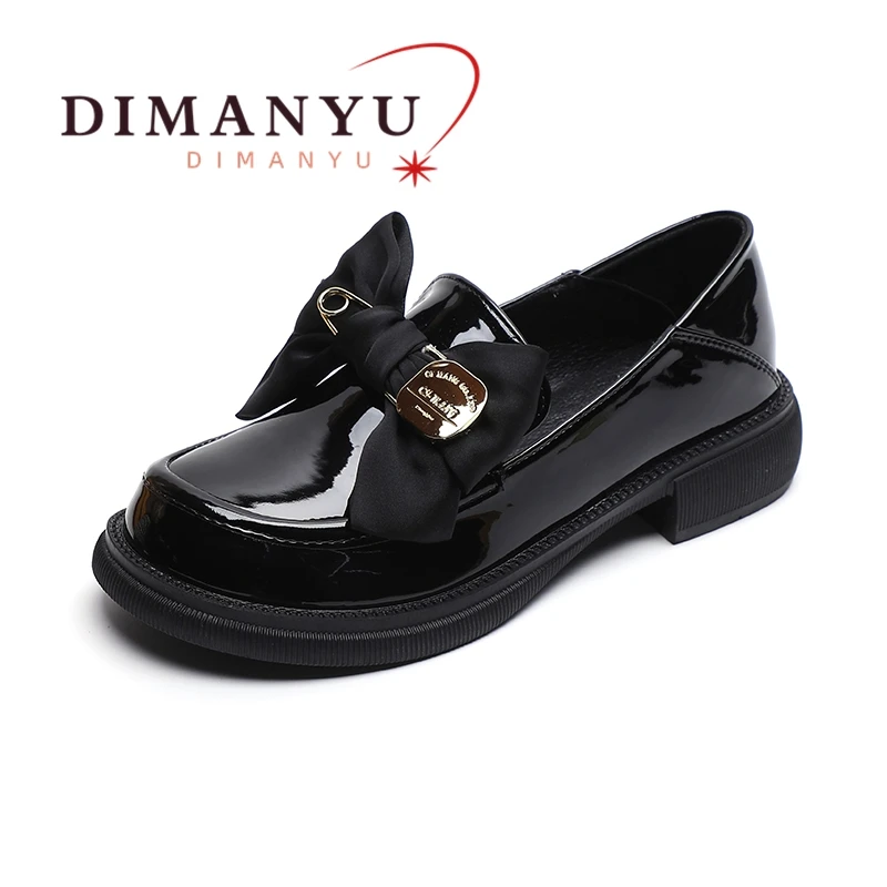 

DIMANYU Loafers Women 2024 Spring British Style Women Shoes Large Size Bow Tie Slip-on College Style Shoes For Girls