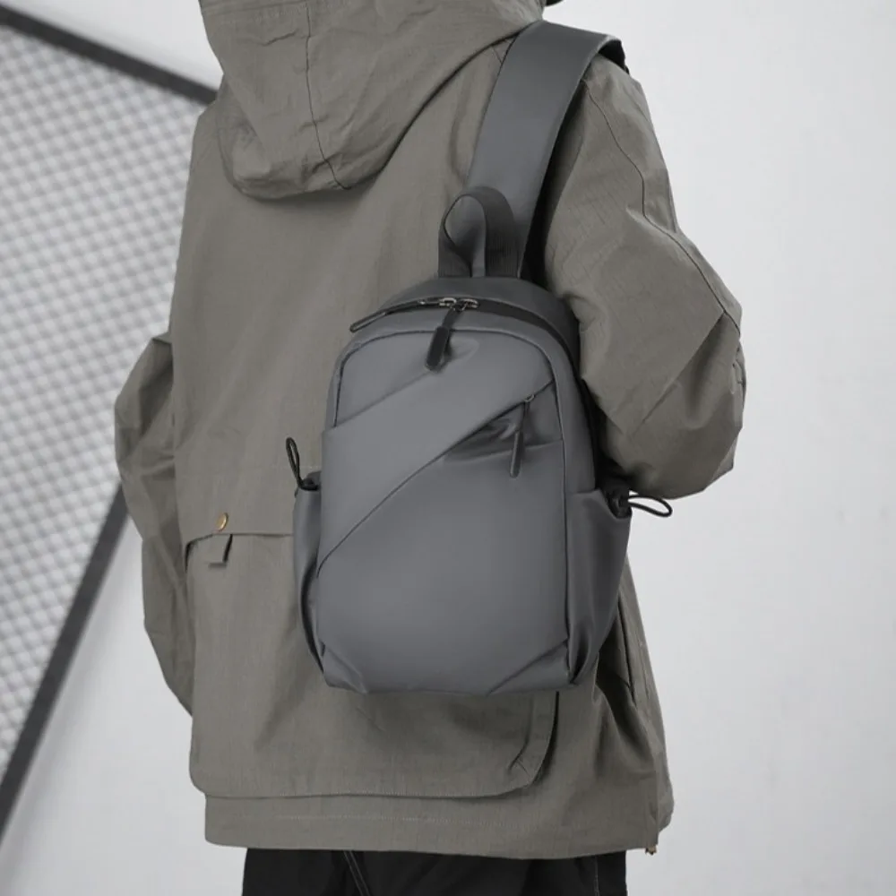 

Fashion Large Capacity Shoulder Bag Men Waterproof Phone Oxford Cloth Bag Storage Korean Breast Chest Bag Unisex