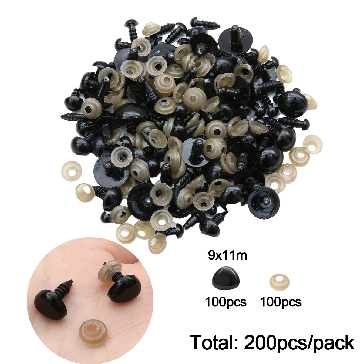 12-460 stuks 5-30mm Zwarte Plastic Veiligheidsogen Multi-Size Geschikt voor DIY Haakwerk Dierenogen Ambachtelijke Decoratie Accessoires
