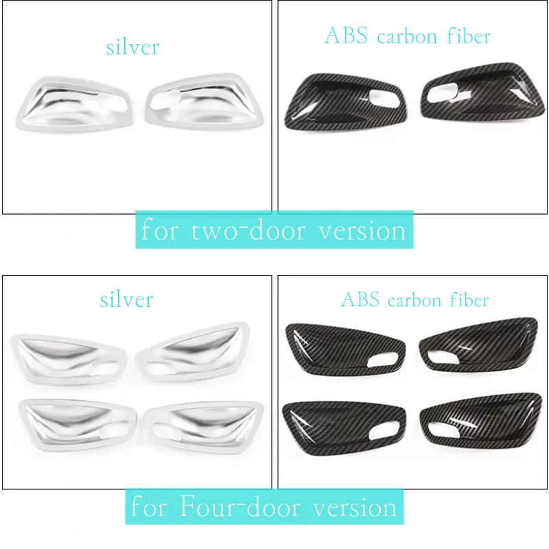 For BMW 1 Series E81 E82 E87 2007-2011 ABS Carbon Fiber/Chrome Car Inner Door Handle Bowl Decoration Cover Stickers Accessories