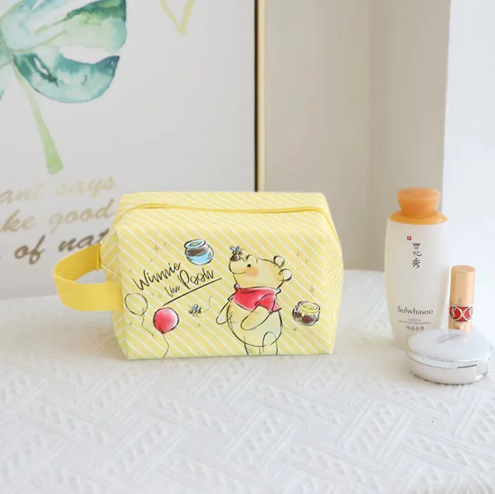 Stitch Disney Anime Lilo & Stitch Winnie The Pooh Cosmetic Bag Kawaii Stich Princess Makeup Cartoon Travel Storage Bag Girl Gift