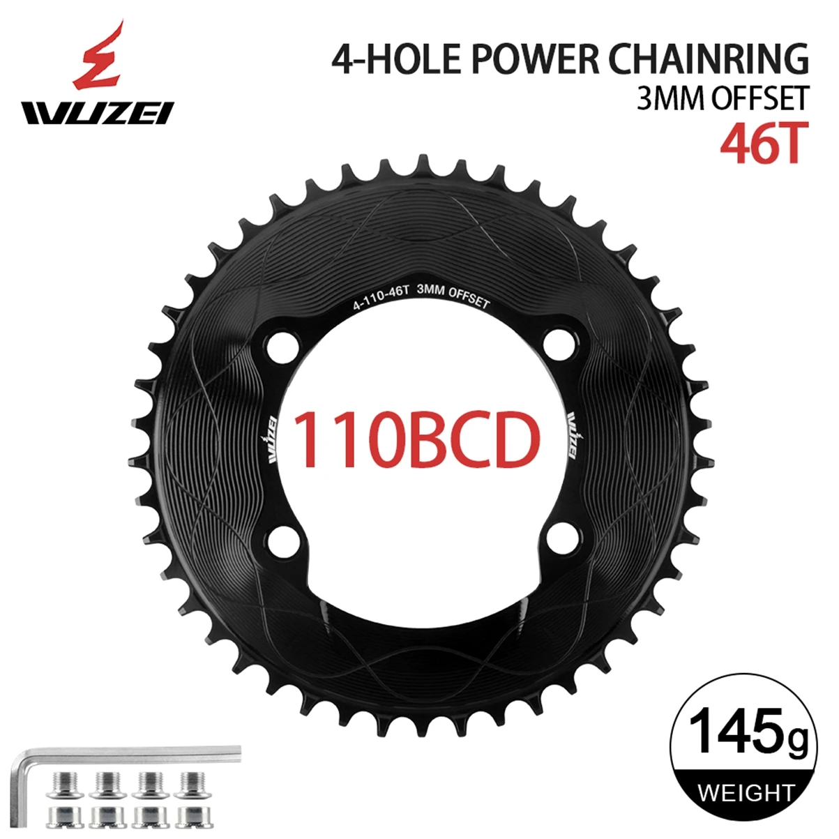 WUZEI 110BCD Rennrad Kettenblatt 8 9 10 11 12S Fahrrad Kettenblatt 40T 48T 58T Schmales breites Kettenrad für Shimano R7000 R8000 R9100
