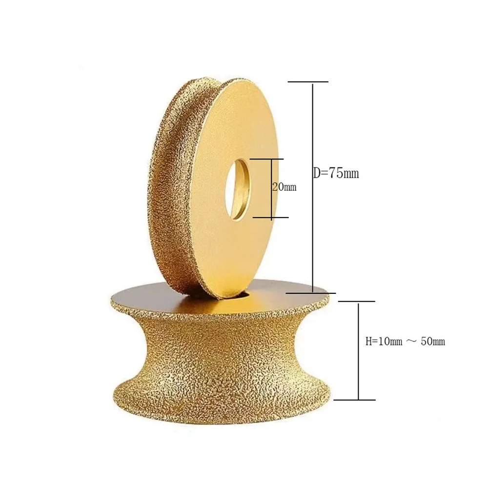 D=75mm Stone Grinding Wheel Semi-Circle Grinding Wheel Marble Granite Stone Trimming Brazed Diamond Angle Grinder Grinding Disc