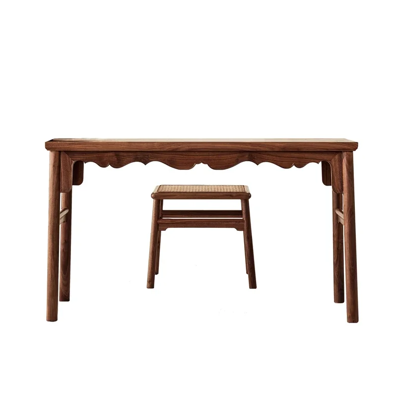 New Chinese Ming Dynasty Medieval Zen Antique Original Design New Guqin table and stool for solid wood elm