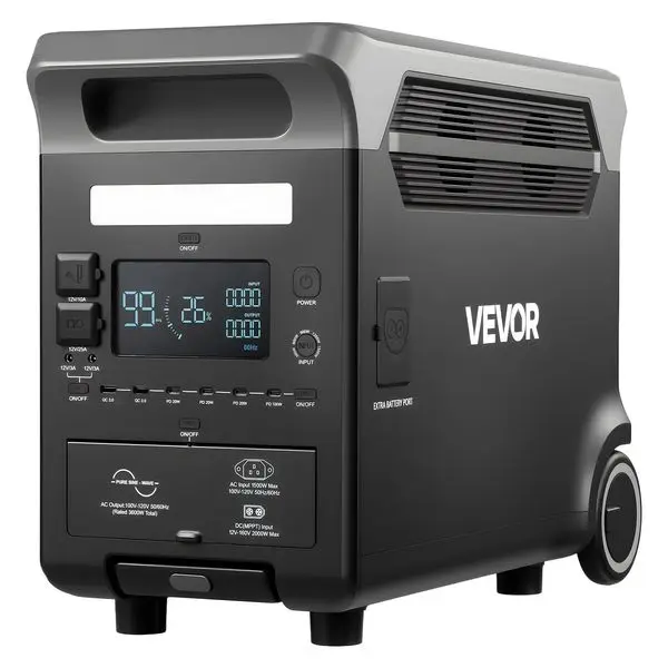 

Portable Power Station, 3600W 3840Wh Power Station Solar Generator with 10 Output Ports & Adjustable
