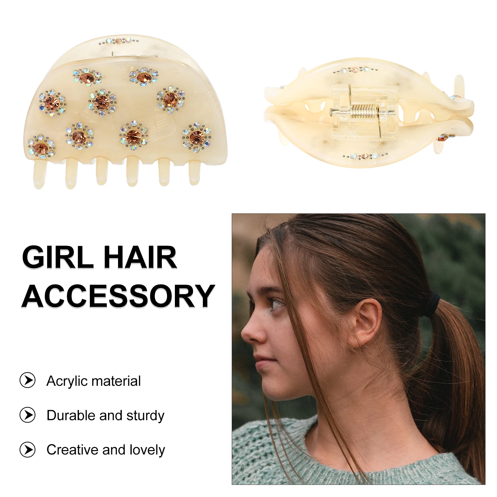 

Acrylic Claw Clips Women Styling Tool Elegant Lovely Design Unique Tooth Shape Easy Wear Matching Any Outfit Girl Hair