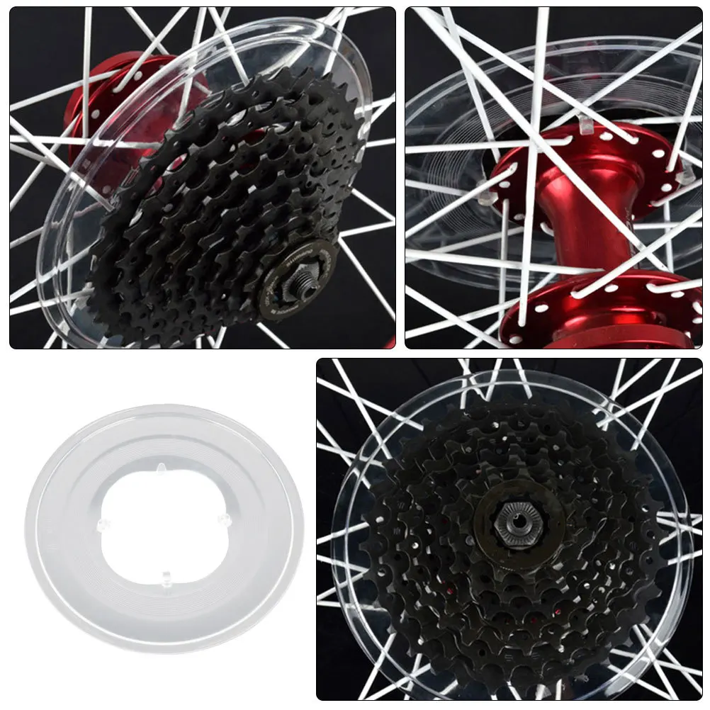 

3Pcs Professional Bike Flywheels Guard Clear Plastic Spoke Protector Easy to Install and Remove Freewheel Spoke Protector
