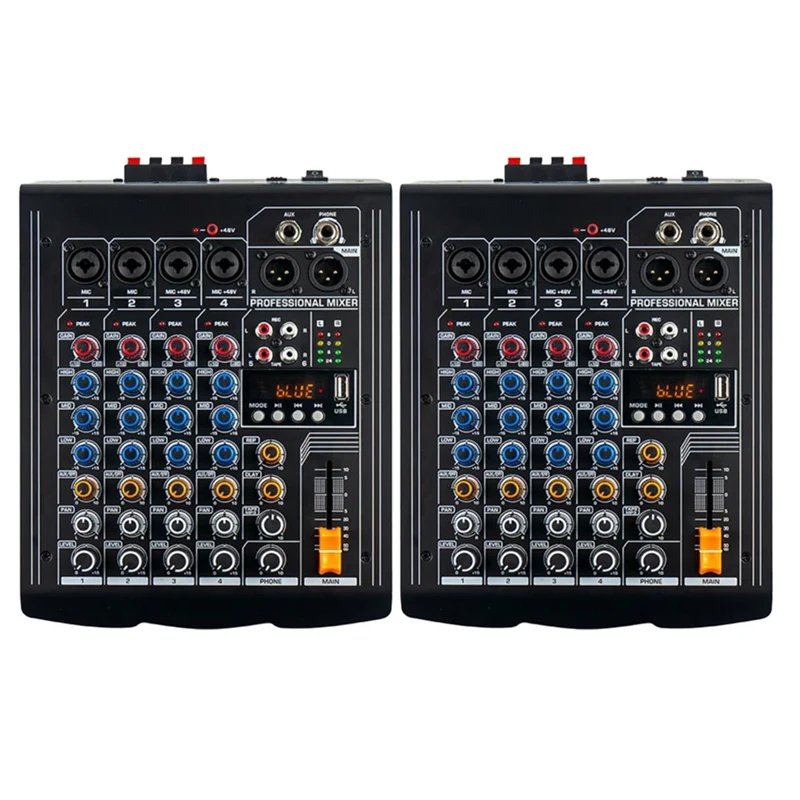 

Top Deals 6-Channel Mixer Home 48V Power Supply Bluetooth Player Amplifier Mixer Stereo Sound Card Audio Mixer Sound Board