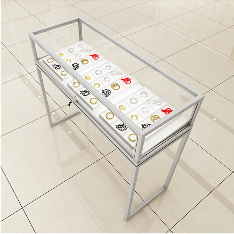 custom.Customize Safe Glass Transparent Jewelry Display Showcase Stand Cabinet with and Led