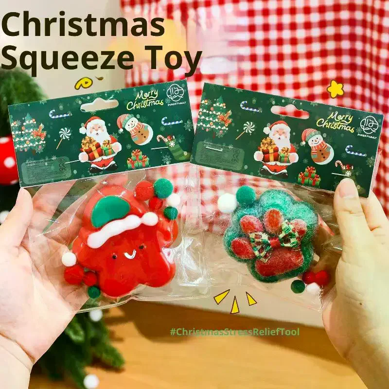 ของเล่นบีบคลายเครียดลายการ์ตูนน่ารักธีมคริสต์มาส ของขวัญ