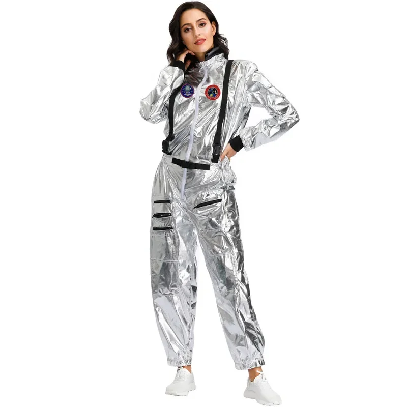 Mono de astronauta para niños y parejas, uniforme Unisex, trajes de Carnaval de Halloween, disfraz espacial de fiesta, juego de rol, vestido elegante