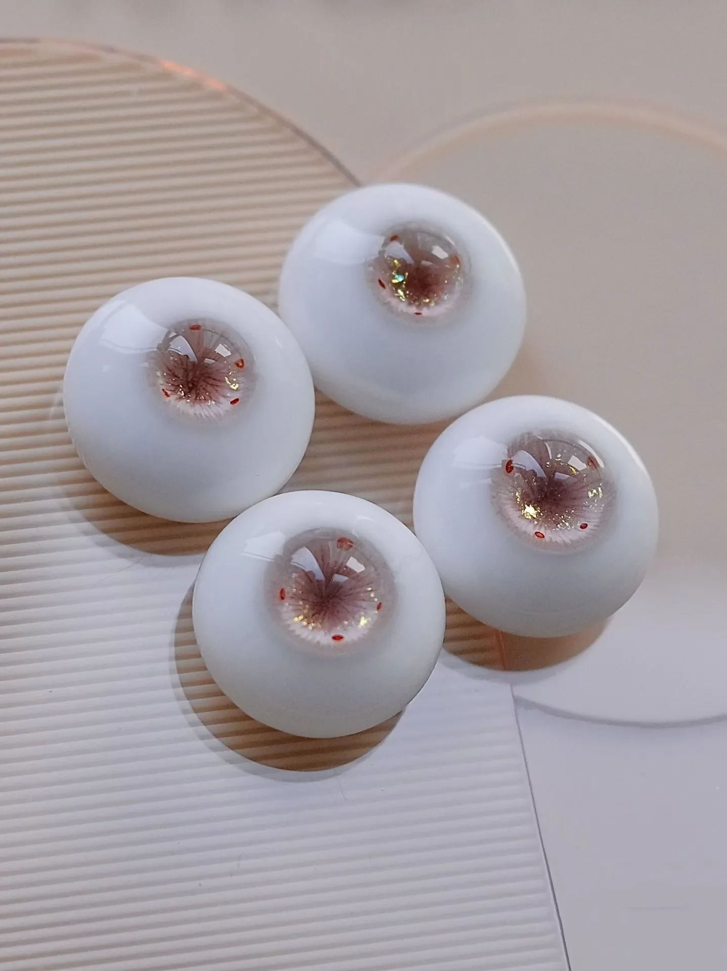 

1/3 1/4 1/6 BJD Doll Safety Eyes “Coconut Jelly” Bright Gold Powder Craft Eyeball 1 Pair