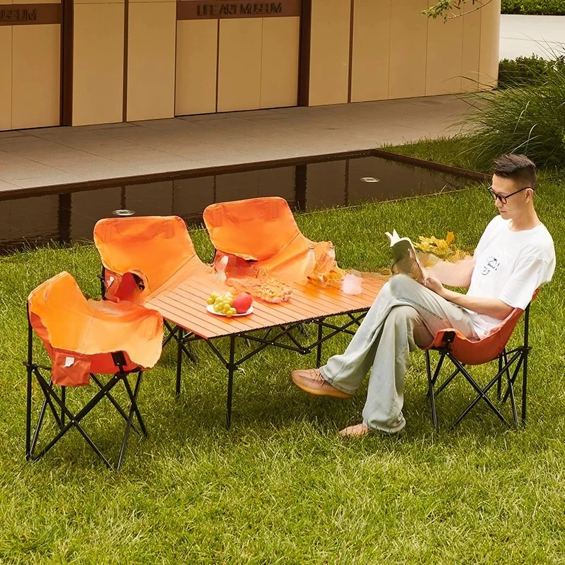 New outdoor folding table camping table and chairs convenient egg roll table camping full set of equipment